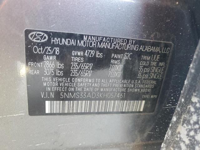 2019 HYUNDAI SANTA FE S - 5NMS33AD3KH057461