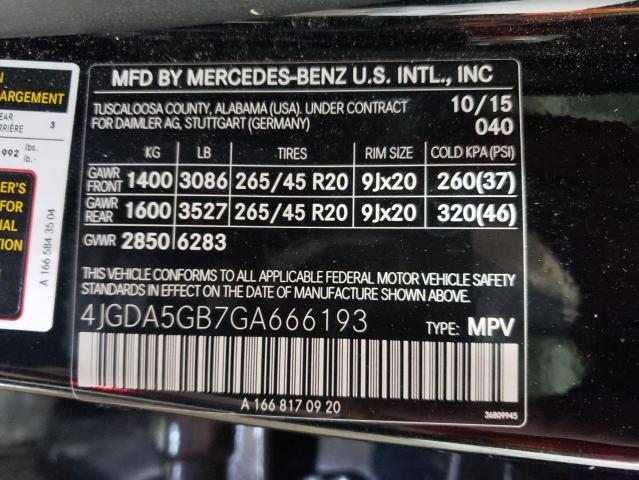 2016 MERCEDES-BENZ GLE 400 4M 4JGDA5GB7GA666193
