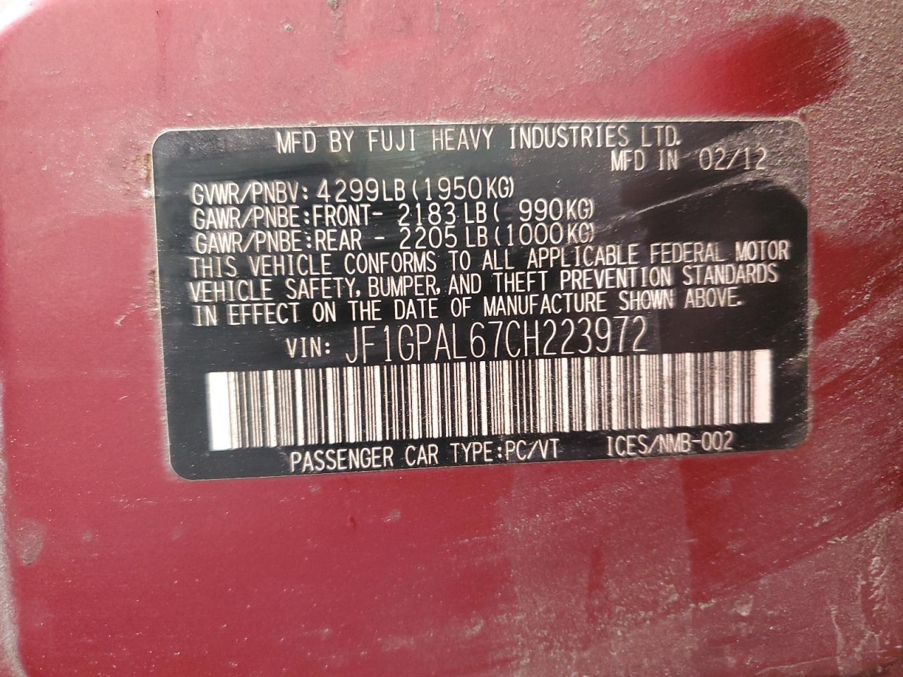 SUBARU IMPREZA SPORT PREMIUM