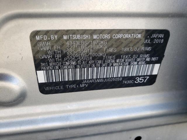 2018 MITSUBISHI OUTLANDER JA4AR3AW9JU025059