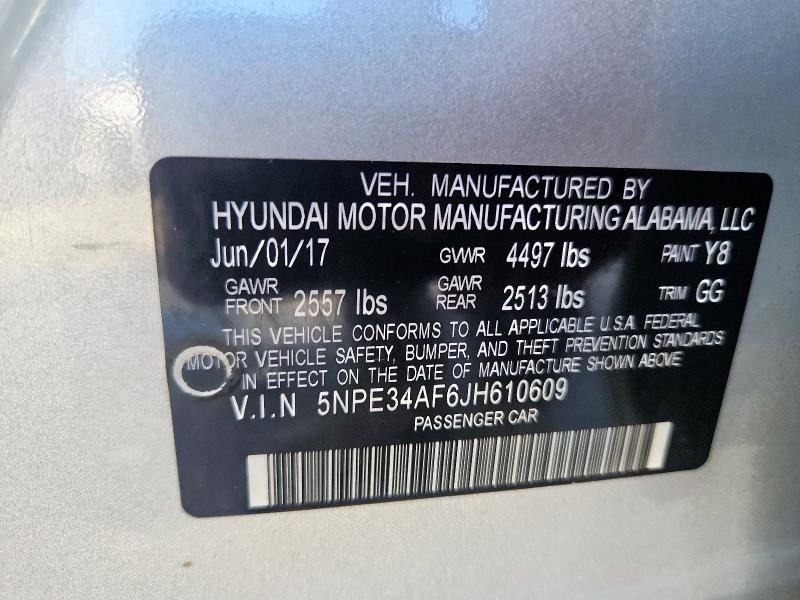 2018 HYUNDAI SONATA SPO 5NPE34AF6JH610609