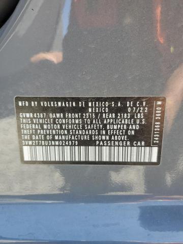 2022 VOLKSWAGEN JETTA GLI 3VW2T7BU3NM024979