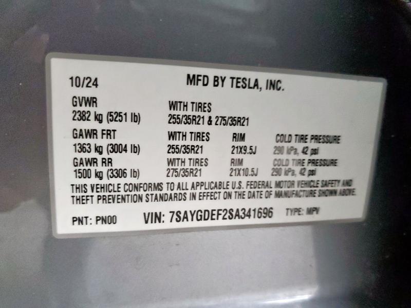 2025 TESLA MODEL Y 7SAYGDEF2SA341696