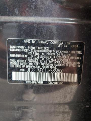 2018 SUBARU FORESTER 2 JF2SJAEC1JH565800