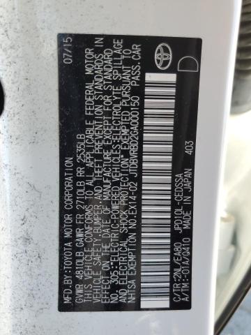 2016 TOYOTA MIRAI JTDBVRBD2GA000150