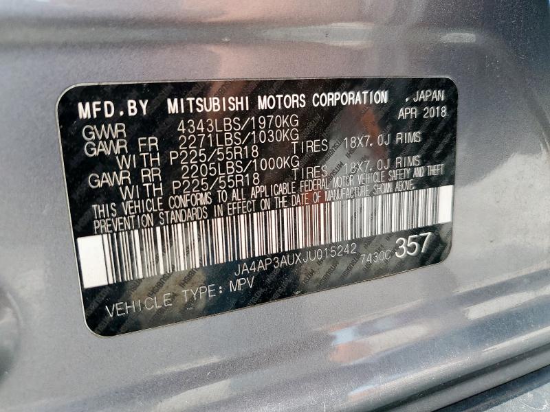 2018 MITSUBISHI OUTLANDER JA4AP3AUXJU015242