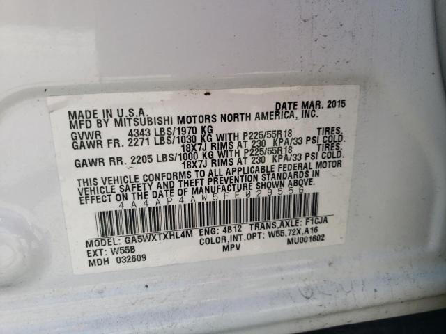 2015 MITSUBISHI OUTLANDER 4A4AP4AW5FE029556