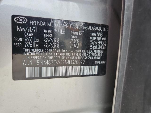 2021 HYUNDAI SANTA FE S 5NMS3DAJ2MH370029