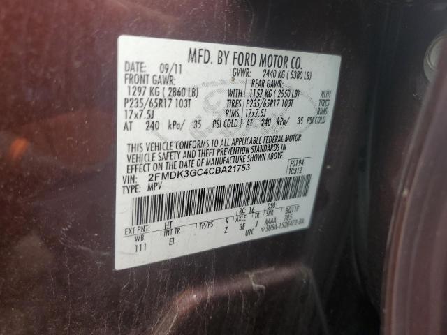 2012 FORD EDGE SE - 2FMDK3GC4CBA21753
