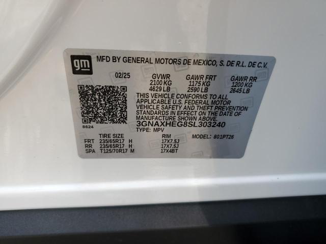 2025 CHEVROLET EQUINOX 3GNAXHEG8SL303240