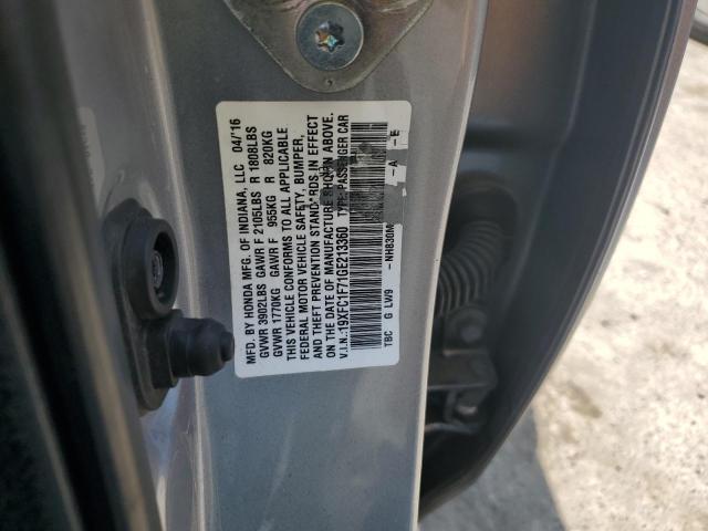 2016 HONDA CIVIC EXL 19XFC1F71GE213360