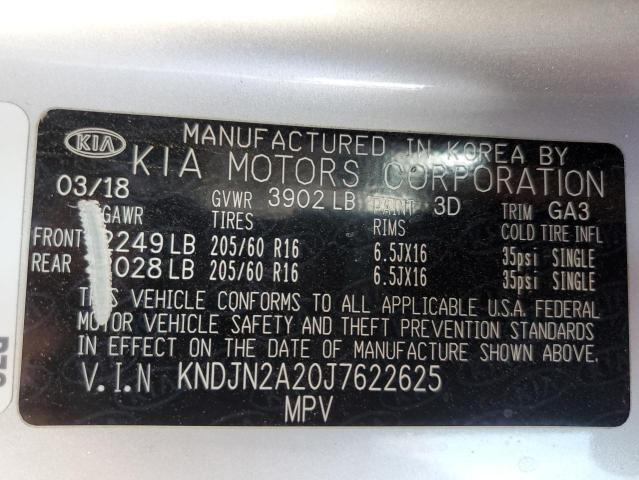 2018 KIA SOUL KNDJN2A20J7622625