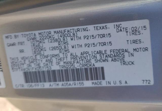 2015 TOYOTA TACOMA ACC - 5TFTX4CN1FX057153