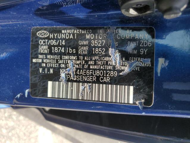 2015 HYUNDAI ACCENT KMHCT4AE6FU801289