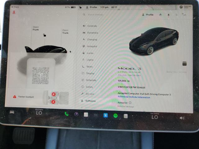 2022 TESLA MODEL 3 5YJ3E1EB7NF304935