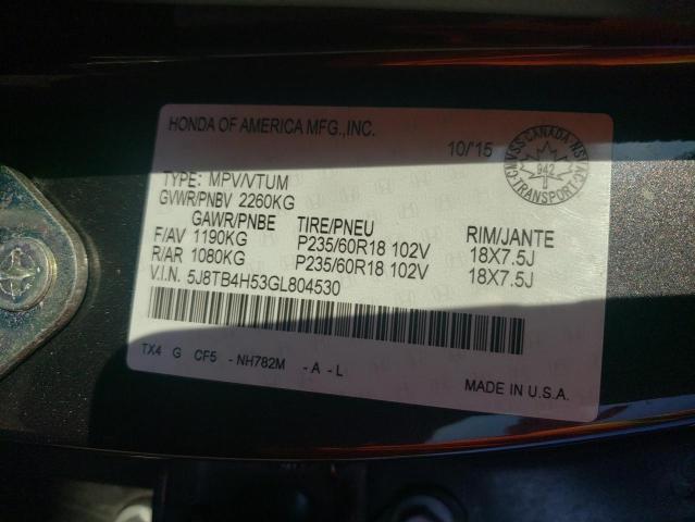 2016 ACURA RDX TECHNO 5J8TB4H53GL804530