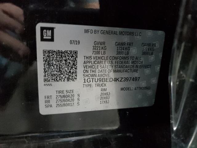 2019 GMC SIERRA K15 1GTU9BED4KZ397497