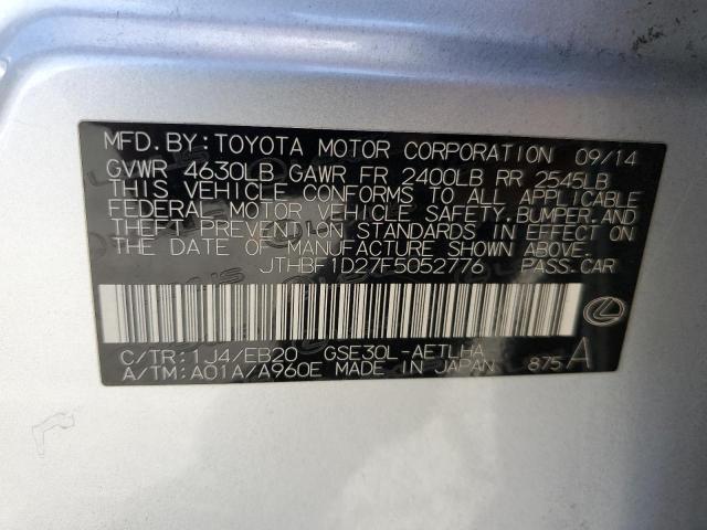 2015 LEXUS IS 250 JTHBF1D27F5052776