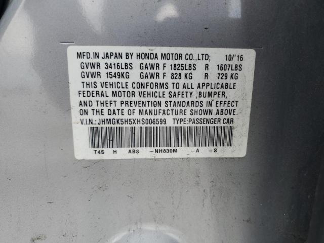 2017 HONDA FIT LX JHMGK5H5XHS006599