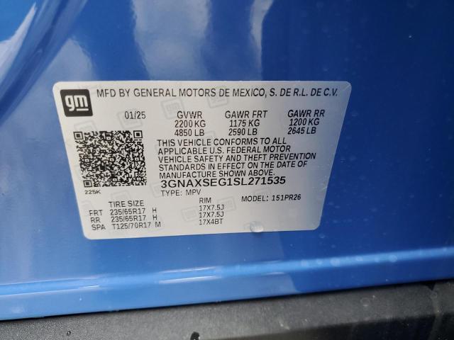 2025 CHEVROLET EQUINOX AC 3GNAXSEG1SL271535