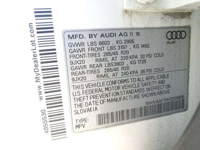 2017 AUDI Q7 PRESTIG WA1VAAF70HD035858