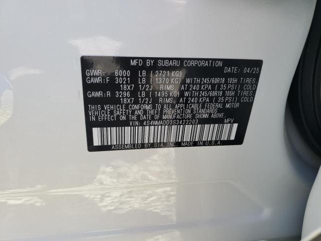 2025 SUBARU ASCENT PRE 4S4WMADD3S3423203
