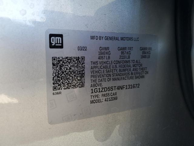 2022 CHEVROLET MALIBU LT - 1G1ZD5ST4NF131672