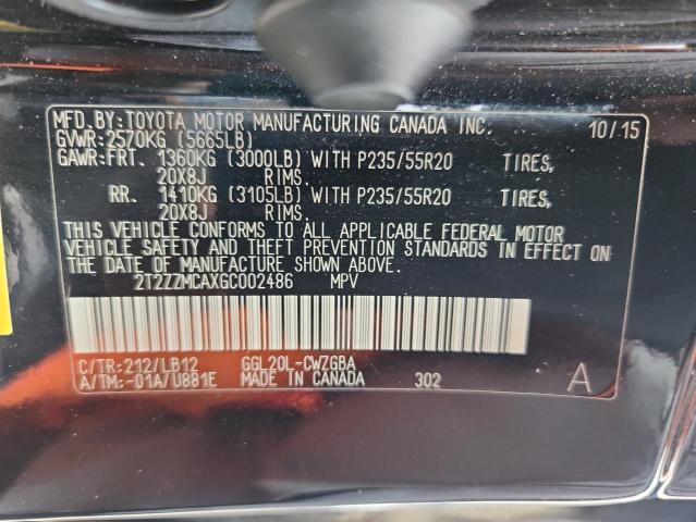 2016 LEXUS RX 350 2T2ZZMCAXGC002486