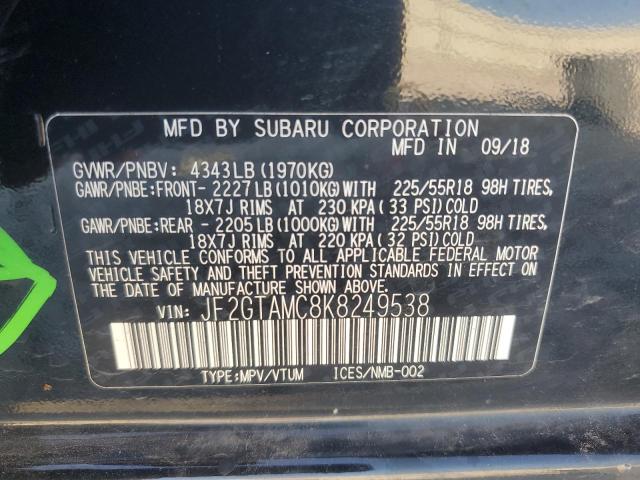 2019 SUBARU CROSSTREK JF2GTAMC8K8249538