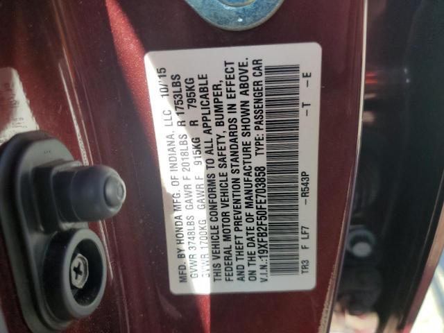 2015 HONDA CIVIC LX 19XFB2F50FE703858