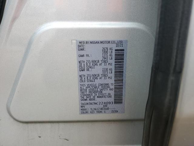 2022 NISSAN PATHFINDER SV 5N1DR3BC9NC224093