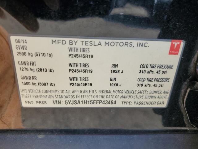 2014 TESLA MODEL S - 5YJSA1H15EFP43464