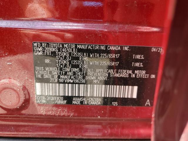 2021 TOYOTA RAV4 LE - 2T3F1RFV8MW196298