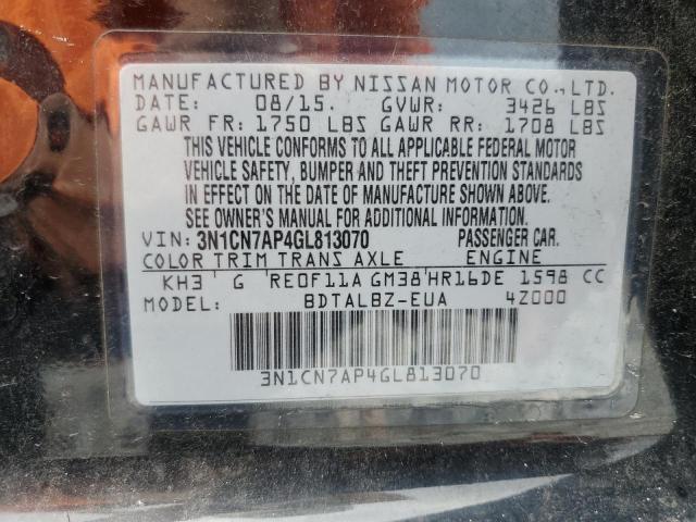 2016 NISSAN VERSA S - 3N1CN7AP4GL813070