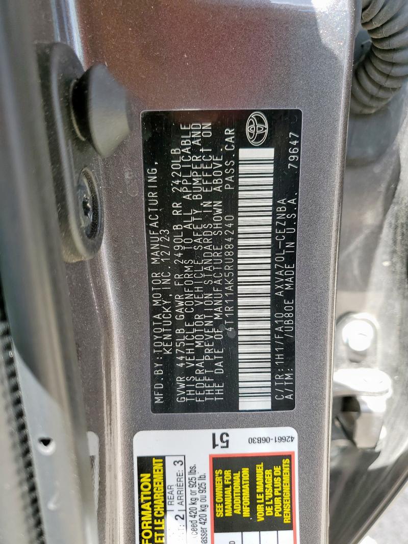 2024 TOYOTA CAMRY LE 4T1R11AK5RU884240