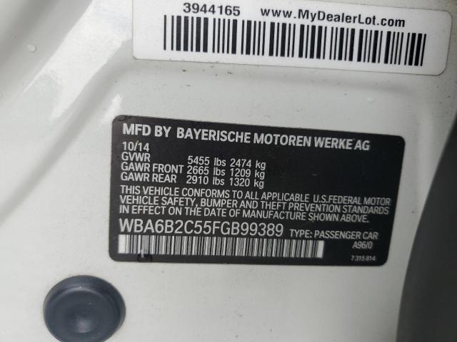 2015 BMW 650 I GRAN WBA6B2C55FGB99389