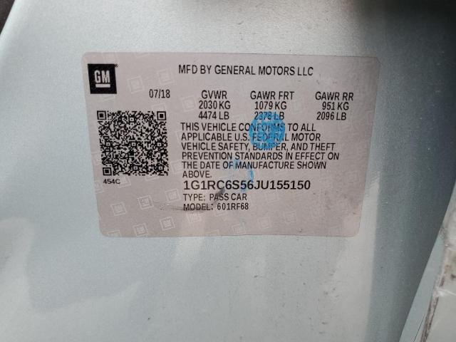 2018 CHEVROLET VOLT LT 1G1RC6S56JU155150