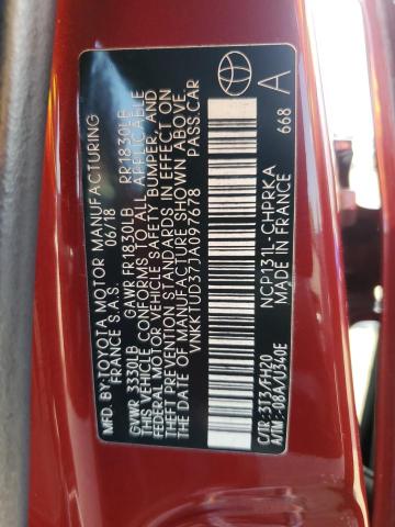 2018 TOYOTA YARIS L VNKKTUD37JA097678
