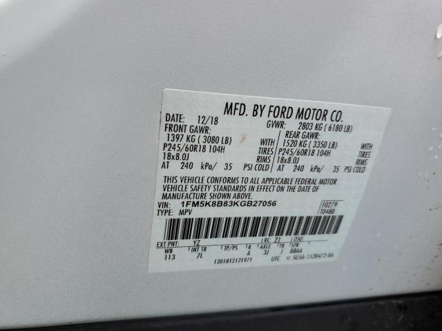 2019 FORD EXPLORER 1FM5K8B83KGB27056