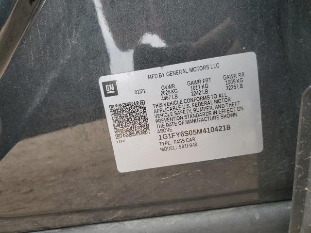 2021 CHEVROLET BOLT EV LT 1G1FY6S05M4104218