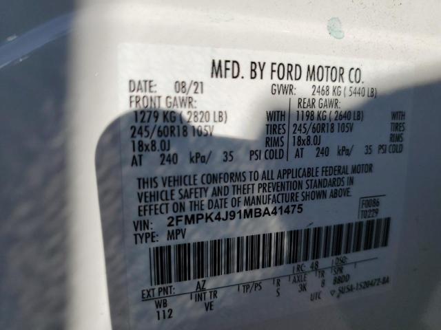 2021 FORD EDGE SEL 2FMPK4J91MBA41475