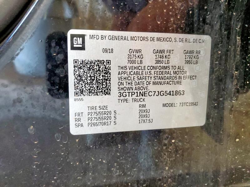 2018 GMC SIERRA C15 3GTP1NEC7JG541863