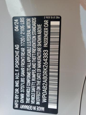 2024 PORSCHE CAYMAN S WP0AB2A80RK264383