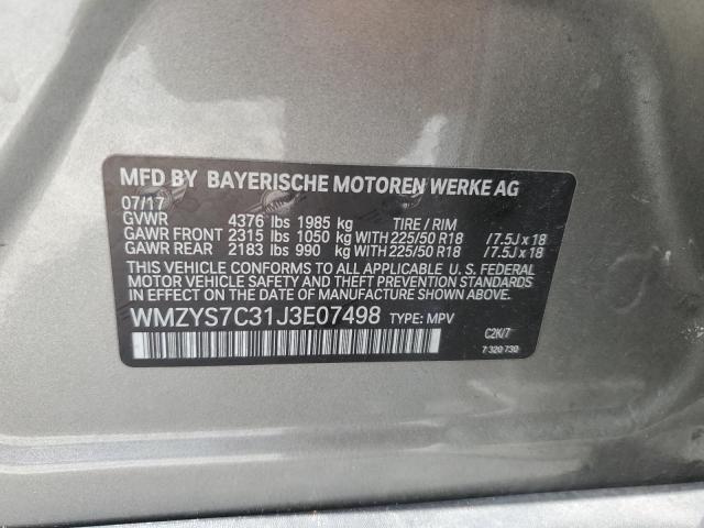 2018 MINI COOPER COU WMZYS7C31J3E07498
