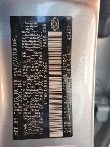 2016 TOYOTA AVALON XLE 4T1BK1EBXGU218867