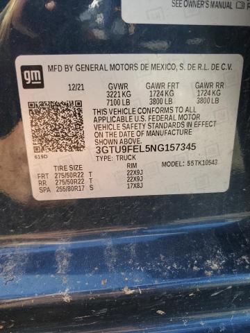 2022 GMC SIERRA LIM 3GTU9FEL5NG157345