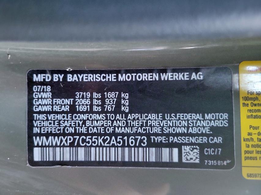 2019 MINI COOPER S WMWXP7C55K2A51673