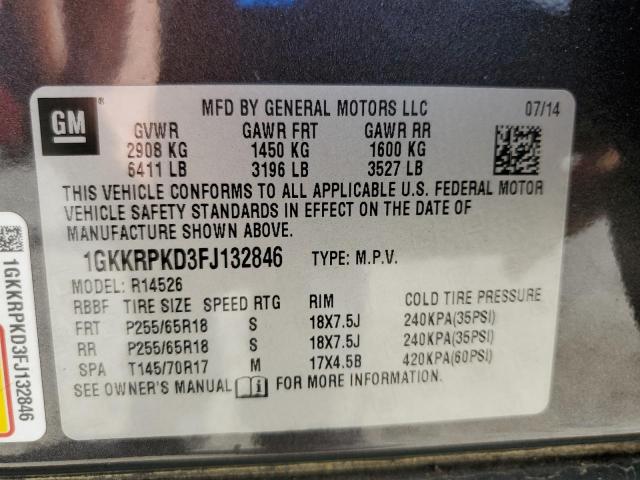 2015 GMC ACADIA SLE 1GKKRPKD3FJ132846