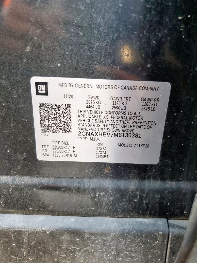 2021 CHEVROLET EQUINOX LS 2GNAXHEV7M6130381