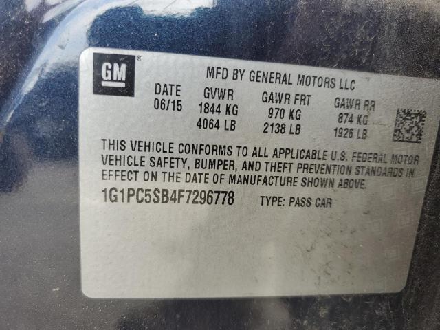 2015 CHEVROLET CRUZE LT - 1G1PC5SB4F7296778